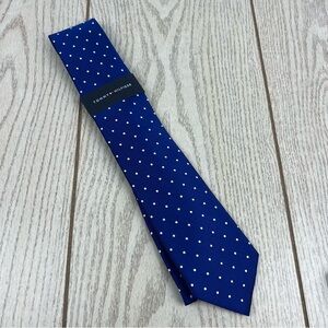 598 - Tommy Hilfiger Tie Blue White Polka Dot 430 TL21100082 Silk Blend $69.50